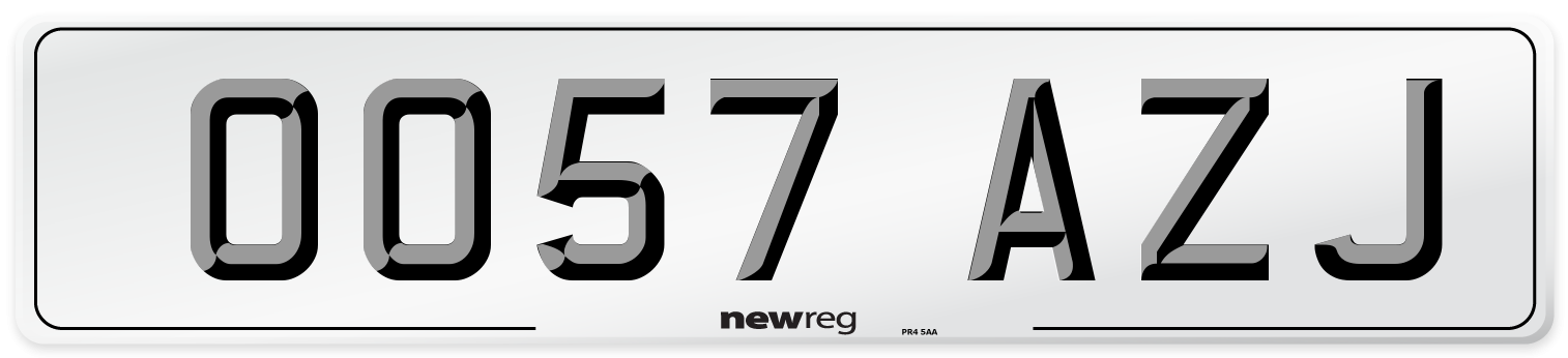 OO57 AZJ Number Plate from New Reg